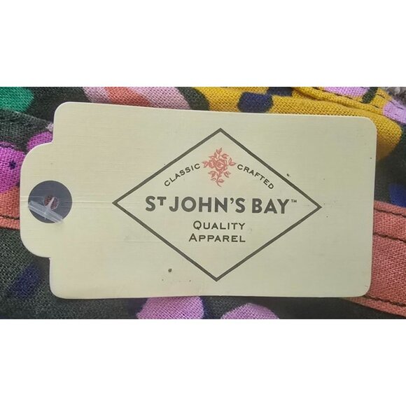 St Johns Bay Womens Floral Linen-Blend Shorts XXL - Picture 3 of 5